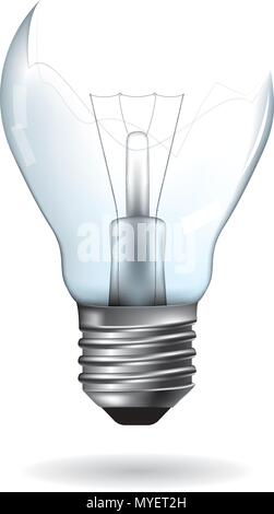 Energiekonzept, vector gezeichnet beschädigt Glühbirne. Stock Vektor
