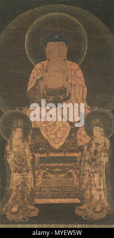 . Englisch: Amitabha Triade, Goryeo Dynastie (918 - 1392).Ca. 13. Jahrhundert 216 Goryeo-Amitabha Triade Stockfoto