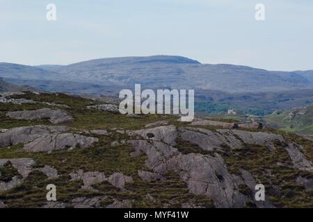 Lewisian Gneiss, Scottish Geology. Bally, Upper Torridon, Wester Ross, NW Scottish Highlands, Großbritannien. Juni 2018. Stockfoto