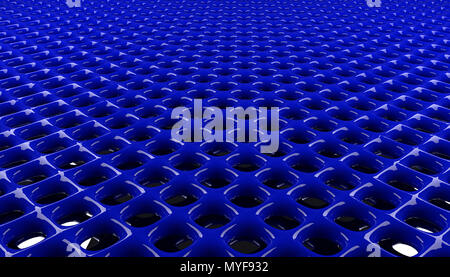 Blau, glänzend Raster verwenden als moderne Hintergrund, 3D-Rendering Stockfoto