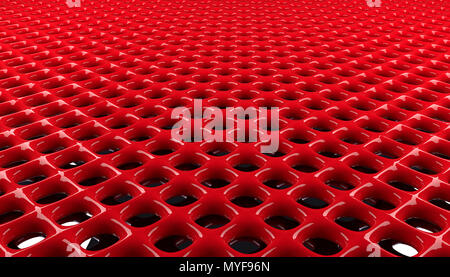 Rot glänzend Raster verwenden als moderne Hintergrund, 3D-Rendering Stockfoto