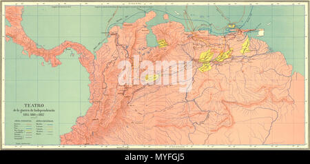 . Español: Carta que Vertreter el Teatro de la Guerra de Independencia años 1815 a 1817. Carta VII del Atlas geográfico e Histórico de la República de Colombia, 1890. Vom 7. Juli 2012. Agostino Codazzi (1793-1859) Alternative Namen: Giovanni Battista Agostino Codazzi Bartolotti Beschreibung italienische Soldaten, Wissenschaftler, Geograph und Kartograph Giovanni Battista Agostino Codazzi (alternativ in Lateinamerika bekannt als Agustín Codazzi; vom 12. Juli 1793 - 7. Februar 1859) eine Italienische Militärs, Wissenschaftler, Geographen, Kartographen, und Gouverneur von Barinas (1846-1847). Er machte seinen wichtigsten investiga Stockfoto