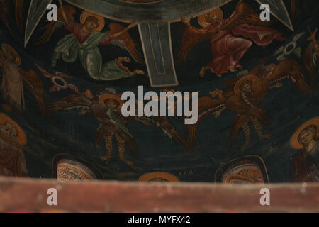 . Македонски: Фрески Црквата во "Св. "Лесновскиот архангел Михаил Манастир во Лесново прилепско пробиштипско, Englisch: Fresken in der Kirche des Erzengels St. Michael in Lesnovo, Mazedonien Русский: Фресок Лесновского монастыря Македония. 14. Jahrhundert AD. Unbekannt 196 Fresken aus der der Erzengel Michael Kirche von Lesnovo 0183 Stockfoto