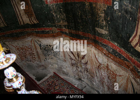 . Македонски: Фрески Црквата во "Св. "Лесновскиот архангел Михаил Манастир во Лесново прилепско пробиштипско, Englisch: Fresken in der Kirche des Erzengels St. Michael in Lesnovo, Mazedonien Русский: Фресок Лесновского монастыря Македония. 14. Jahrhundert AD. Unbekannt 197 Fresken aus der der Erzengel Michael Kirche von Lesnovo073 Stockfoto