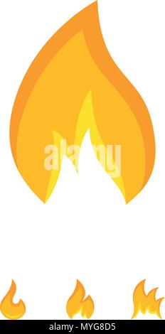 Einfache Flamme Symbol in Farbe orange Stock Vektor