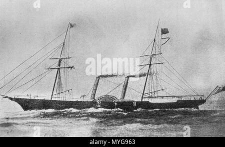 . Paddel Schiff HMS Coromandel Versand, gekauft 1855 und zuvor als "ZAHNSTEIN" bekannt. Verkauft 1866 nach Japan und aufgebrochen in 1876. um 1860. Unbekannt 243 HMSCoromandel 1860 Stockfoto