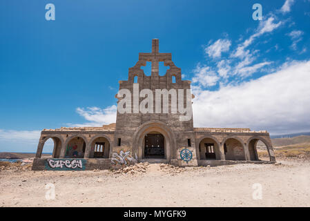 Verlassene Kirche in Abades, Teneriffa, Kanarische Inseln, Spanien. Stockfoto