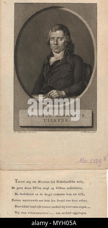 . Nederlands: Portret van Jacobus Albertus Uilkens (1772-1825). 1825. Nederlands: Gerrit Jacobus Geuzendam (1771 - na 1825) gegraveerd Tür Ludwig Gottlieb Portman (1772 - na 1828), Gedicht van Hajo Albert Spandaw (1777-1855) 264 Jacobus Albertus Uilkens 4 (1772-1825) Stockfoto