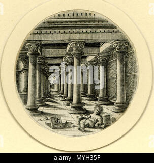 . Français: enfant dans la Galerie, Tiefdruck du Maître JG. British Museum. Vom 3. März 2015. Maître JG 274 JG, enfant dans la Galerie, British Museum Stockfoto