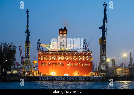 Trockendock Elbe 17 St. Pauli Landungsbrücken Hamburg Deutschland Stockfoto