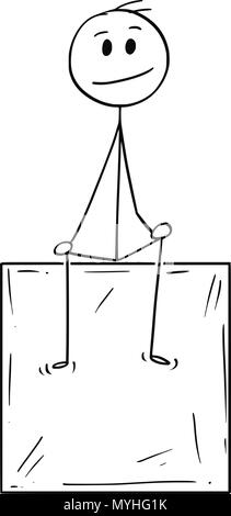 Cartoon von Mann oder Geschäftsmann Sitzen auf, und Denken Stock Vektor