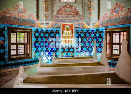 Die Vew von shahzada (Prince) Mahmud Grab, mausoleum am Muradiye Complex oder Komplexe von Sultan Murad II. in Bursa, Türkei. 20. Mai 2018 Stockfoto