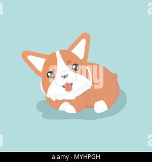 Süße Welsh Corgi hund Vector Illustration Stock Vektor