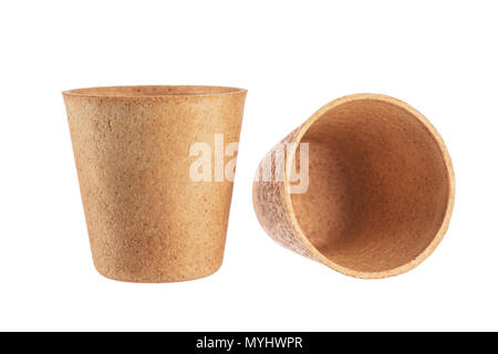 Bio wafer Cup auf weißem isoliert. Stockfoto