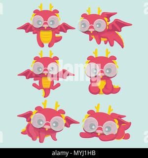Cute cartoon Drachen. Stock Vektor