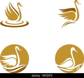 Gans Logo Vorlage Abbildung isoliert das Symbol Stock Vektor
