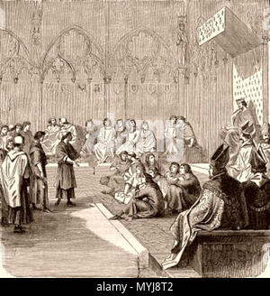 . Charles de Navarra est appelé à comparaître, le 4 mars 1353 Devant le Lit de justice de Jean Le Bon. 1879. H. in Gourdon de Genouillac 325 Lit de justice charlesle Mauvais Stockfoto