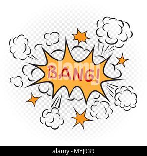 Cartoon explosion Abbildung transparent Stock Vektor