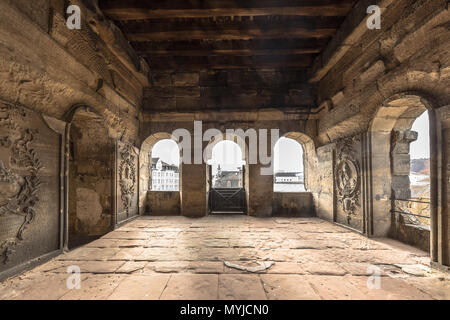 TRIER, Deutschland - 21. FEBRUAR 2017: das Innere der Porta Nigra historischen römischen Portal im zweiten Jahrhundert in der deutschen Stadt Trier gebaut Stockfoto