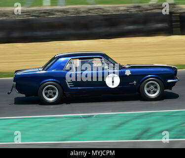 Fred Schäfer, Ford Mustang, HRDC All Stars, TCR UK Rennwochenende, Brands Hatch, Juni 2018, Autorennen, Autos, Rundstrecke, klassische Automobile, classic Ev Stockfoto