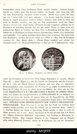 . English: Seite 80 mit Bronzegedenkmünze aus dem Jahr 1783. ca. 1892. Unbekannt 303 Kraus Waldshut S.80 Stockfoto