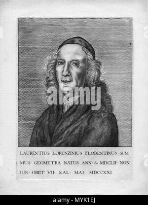 . Français: Porträt gravé. Datum unbekannt. non identifié 328 Lorenzo Lorenzini Stockfoto