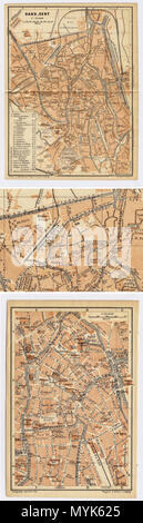 . Englisch: Karte von Gent von Wagner und Debes, 1905 VON ZWEI ANTIQUE MAPS VON GENT. Ursprung der Karte: "Belgien und Holland", 14. Auflage, Leipzig veröffentlicht, Deutschland von Karl Baedeker, London, T. Fisher Unwin und New York, Charles Scribner's Sons. 23. März 2012. Wagner und Debes, 1905 344 Karten von Gent von Wagner und Debes, 1905 Stockfoto