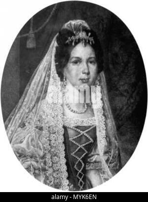 . Englisch: Prinzessin Maria Dorothea von Württemberg 1797-1855, 3. Frau von Erzherzog Joseph Anton Johann von Österreich, Palatin von Ungarn English: Herzogin Maria Dorothea von Württemberg 1797-1855, 3. Frau von Erzherzog Joseph Anton Johann von Österreich, Palatin von Ungarn Magyar: Mária Dorotty württembergi hercegnő 1797-1855, Habsburg - Toscanai József ANtal János főherceg, József nádor 3. felesége. Malerei um 1830 gemacht.. Ein unbekannter Maler 346 Maria Dorottya Württemberg 02. Stockfoto