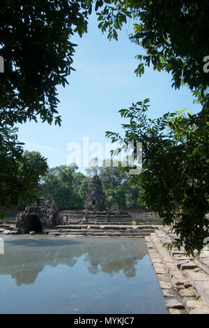 Siem Reap, Kambodscha, Blick auf die Insel Tempel Preah Neak Pean Stockfoto