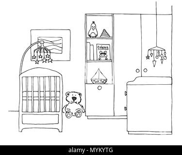 Skizze für das Neugeborene. Vector Illustration Stock Vektor