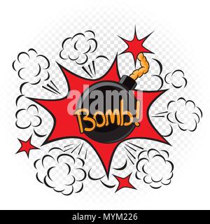 Bombe Cartoon Illustration explodieren Stock Vektor