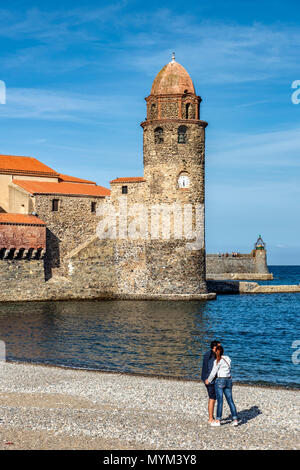 Kirche Notre-Dame-des-Anges, Collioure, Pyrénées-orientales, Frankreich Stockfoto