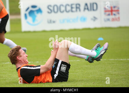 Damian Lewis während des England Team Training für Fußball Hilfe für UNICEF an Motspur Parks, London. PRESS ASSOCIATION Foto. Bild Datum: Donnerstag, 7. Juni 2018. Siehe PA-Geschichte Fußball Hilfe. Photo Credit: Isabel Infantes/PA-Kabel Stockfoto