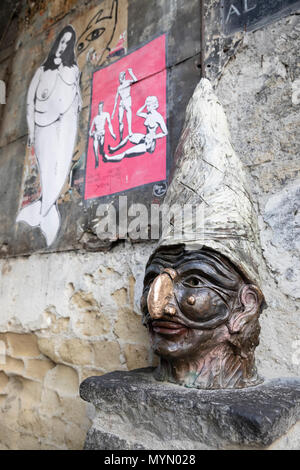 Statue von Pulcinella, Neapel, Kampanien, Italien, Europa Stockfoto