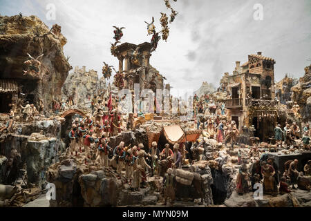 Die riesige presepe (Krippe Krippe) Modell in der Certosa di San Martino, Neapel, Kampanien, Italien, Europa Stockfoto