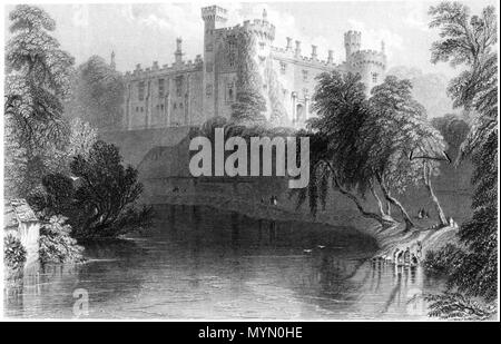 . Englisch: Kilkenny Castle, Bartlett, W. H. (William Henry), 1809-1854. 1841. N.P. Willis & J. Stirling Coyne 296 Kilkenny Castle, Irland, v2 1841 Stockfoto