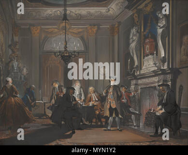 . Nederlands: 'Nemo' (loquebatur Niemand sprak er). 1740. Pastellfarben en penseel in Gouache op Papier. 56,5 × 72,5 cm (22,2 x 28,5 in). Den Haag, Mauritshuis. 1740. Cornelis Troost (1696 - 1750) Beschreibung der niederländische Maler, Maler, Zeichner und Grafiker Geburtsdatum / Tod vom 8. Oktober 1696 vom 7. März 1750 Ort der Geburt / Todes Amsterdam Amsterdam arbeiten Zeitraum zwischen ca. 1712 und ca. 1750 Standort Amsterdam Authority control: Q 2627927 VIAF: 95727993 ISNI: 0000 0001 1690 3798 ULAN: 500007701 LCCN: 93021065 WGA: TROOST, Cornelis WorldCat 390 Niemand redete von C Stockfoto