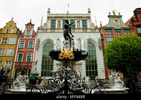 Der Neptunbrunnen - Danzig - Polen Stockfoto