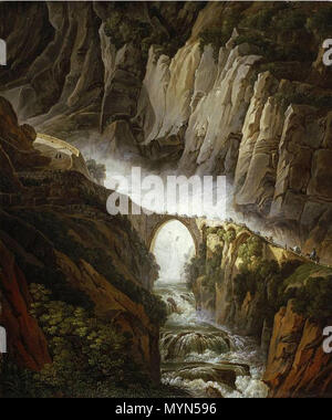 . Die Teufelsbrücke, 1824, Aquarell von Peter Birmann (Pierre), 1768-1844. 1824. Birmann, Peter 517 Teufelsbruecke St-Gotthard 1811 Stockfoto