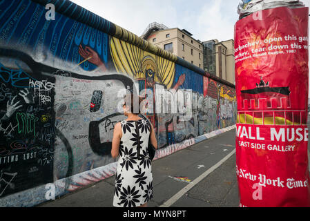 Berlin. Deutschland. East Side Gallery, Kreuzberg. Stockfoto