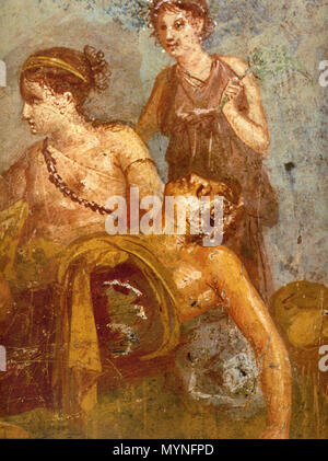 . Englisch: römischen Fresko mit Bankett Szene (Detail) von der Casa dei Casti Amanta (IX 12, 6-8) in Pompeji. English: Bankettszene (Ausschnitt). Römisches Fresko aus dem Haus der keuschen Liebenden (IX 12, 6-8) in Pompeji. 15. März 2009. WolfgangRieger 429 Pompeji - Casa dei Casti Amanta - Bankett Detail2 Stockfoto