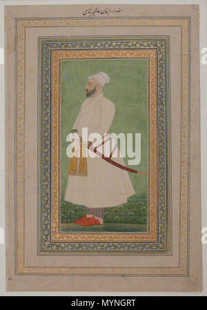 . Englisch: Portrait von Allahwerdi Khan Objekt Name: Album Leaf Datum: 17. Jahrhundert Geographie: Indien Kultur: Islamische Medium: Tinte, opak Aquarell, und Gold auf dem Papier Abmessungen: H.7 3/16 in. (18,3 cm) W. 3 5/8 in. (9,2 cm) Einstufung: Codices Kreditlinie: Nachlass von George D. Pratt, 1935 Beitritt Anzahl: 45.174.10 zu diesem Werk ist nicht auf der Anzeige. 17. Jahrhundert. Unbekannt 432 Portrait von Allahwerdi Khan Stockfoto