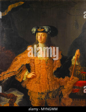 . Porträt von Franz I. (1708-1765). Nederlands: Portret van Frans I (1708-1765). 1745-1770 Öl auf Leinwand. 162,2 × 132,5 × 52,1 cm (63,8 in). Den Haag, Mauritshuis. . Zwischen 1745 und 1770. Werkstatt von Martin Van Meytens (1695-1770) Alternative Namen Martin Mytens (II), Martin, Martin Van Meytens Mijtens, Martin van Mytens (II), Martinus Mytens Beschreibung Austrian-Swedish Maler und Zeichner Geburtsdatum / Tod 24. Juni 1695 vom 23. März 1770 Ort der Geburt / Todes Stockholm Wien Standort Paris, Dresden, Wien, Venedig, Rom, Neapel, Florenz, Bologna, Modena, Mailand, Tu Stockfoto