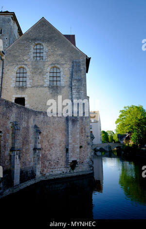 Collégiale Notre-Dame Kunst Galerie auf dem Fluss Eure Altstadt von Chartres Stockfoto