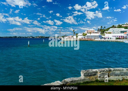 Die Waterfront der Stadt St. George, Bermuda. Stockfoto