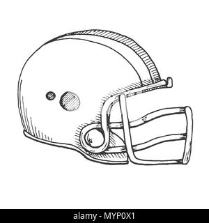Skizze des Sports Helm auf weißem Hintergrund. Vektor Stock Vektor