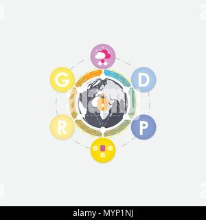 Allgemeine Datenschutzverordnung. Bipr unterzeichnen. Vector Illustration Stock Vektor