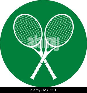 Tennisschläger und Bälle Symbol Stock Vektor