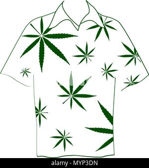 Shirt mit Marihuana Blätter Stock Vektor