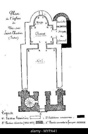 . Français: Plan de l'église Saint-Martin de Nohant-Vic, par l'Abbé Emile Jacob, 1931. 18. September 2011. Abbé Emile Jakob 425 PlanEgliseC Stockfoto